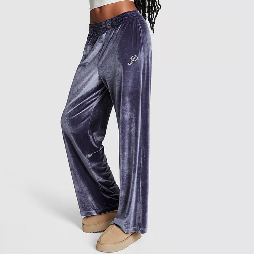 PINK velour track pants